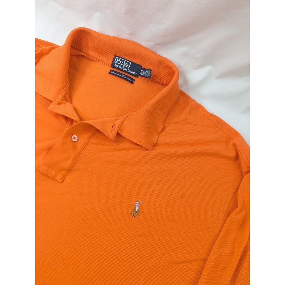 Men's Vtg Polo Ralph Lauren Mercerized Pima Mesh Shirt Sleeve Polo Shirt 4XB Big